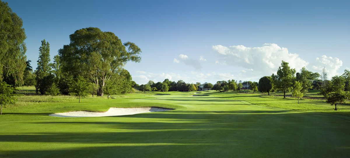 Tree-lined fairway with bunker, Johannesburg golf day venue