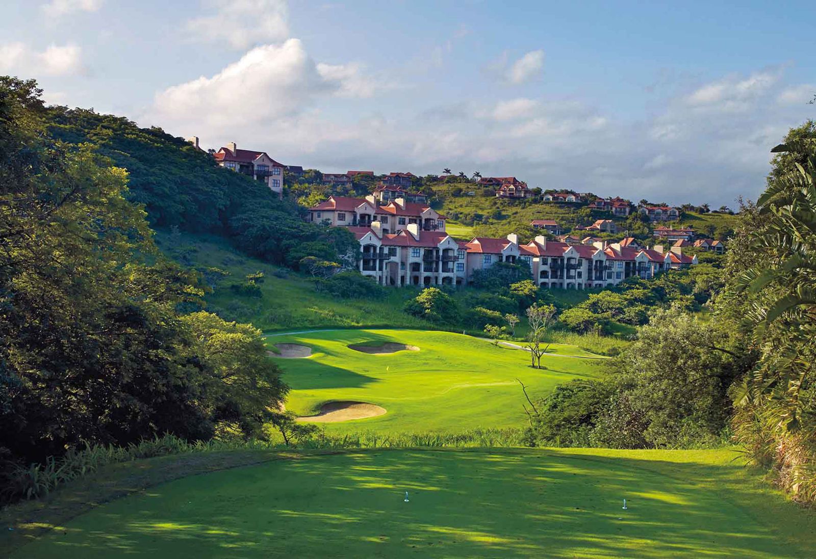 KZN golf estate fairway with hillside residences, KwaZulu-Natal